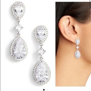 NWT Nadri CZ pear drop earrings